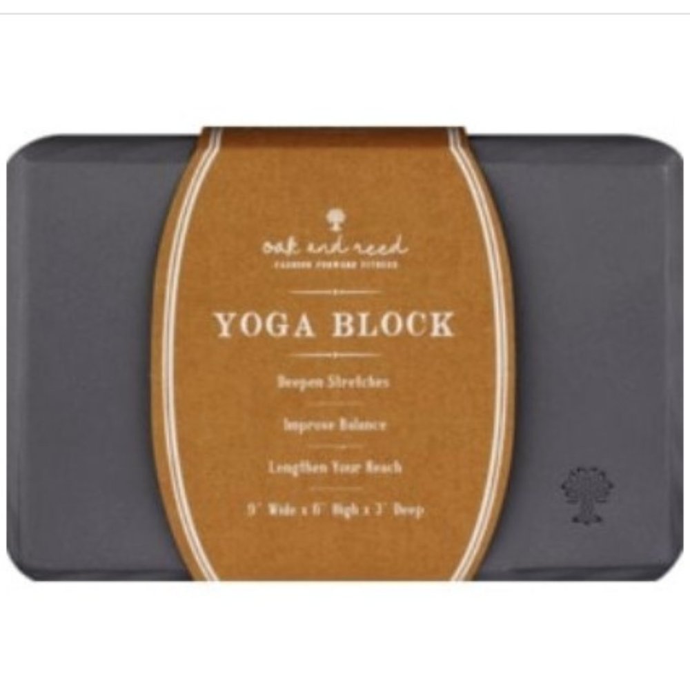 Oak and Reed Yoga Block, Grey NEW